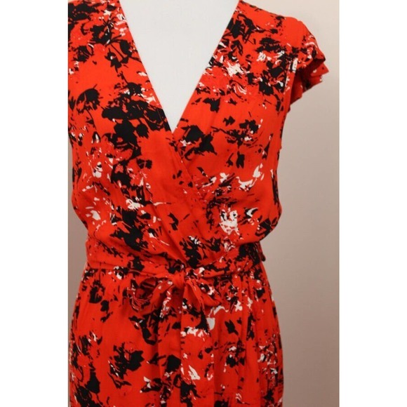 KARINA GRIMALDI Sz M Medium Red Abstract Floral Tamara Print Dress worn once - Picture 6 of 9